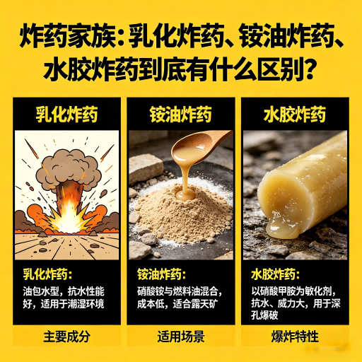 桃江炸药家族：乳化炸药、铵油炸药、水胶炸药到底有什么区别？